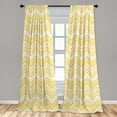 thumbnail image 5 of Ambesonne Yellow Chevron Curtains, Colorful Folk Zigzag, Pair of 28"x84", Mustard White, 5 of 5