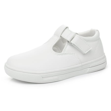 

Apakowa Kids Girls T-strap Mary Jane Flats Dress Shoes for Party School Wedding (Color : White Size : 5 Toddler)