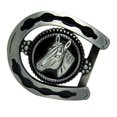thumbnail image 1 of Hebilla de Cinturón con Talla de Caballo Doble, Cinturón de Cuero de Vaquero Occidental de Metal pa Hombre, Joyería Baoblaze Hebilla de cinturón de herradura, 1 of 7