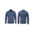 thumbnail image 4 of Gureui Men's Autumn Winter Casual Thin Fleeced Tops, Solid/Speckled Pattern Long Sleeve Stand Collar Front Half Zipper Loose Pullover Tops, 4 of 5