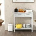 thumbnail image 4 of Gymax Table Console Étroite avec Tiroirs Table d'Appoint Rétro pour Sofa avec Rangement Ouvert Blanc, 4 of 10