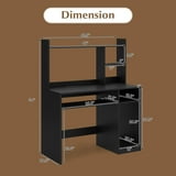 Computer Desk with Book Storage Shelves, PC Laptop Study Table, Bedroom ...