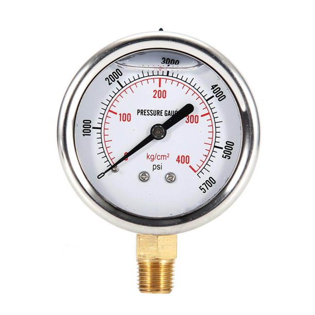 Indicador De Presión De Combustible Lleno De Líquido Hidráulico 0-5000 Psi Rosca De Ee. Uu. Sweethay VI003408-00