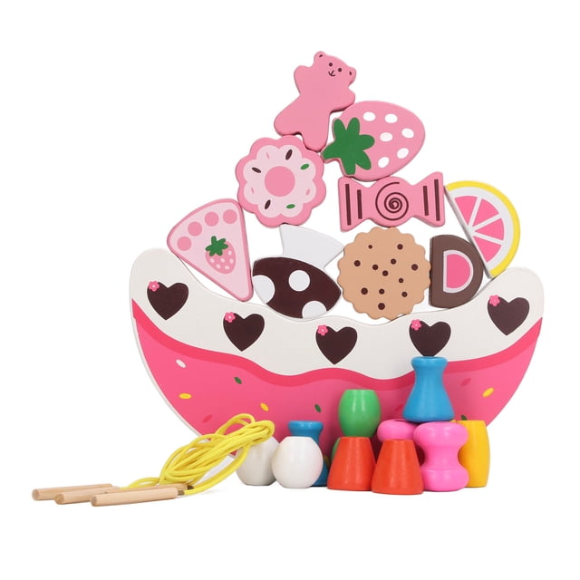 Wooden Cake Design Building Block Toy Educational Learning Tools with Multi dimensional Perception and Color Enlightenment for Kids Children