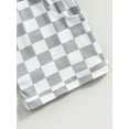 thumbnail image 6 of Toddler Baby Boy Summer Clothes Checkerboard Plaid Short Sleeve T-Shirt Tops Elastic Waist Shorts Set Boy Outfits, 6 of 7