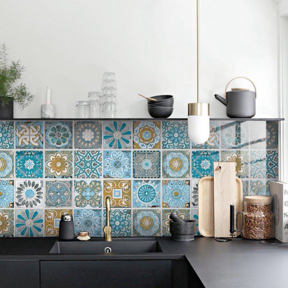 Clearance!24PCS Peel and Stick Backsplash Tiles for Kitchen Black and White Stick on Backsplash Kitchen Backsplash Contact Paper Kitchen Wallpaper Self Adhesive Removable Wallpaper