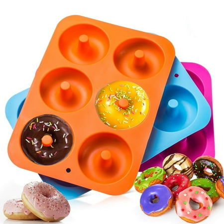 

Leylayray Practical 3PC Silicone Donut Baking Pan Non-Stick Mold Dishwasher Decoration Tools