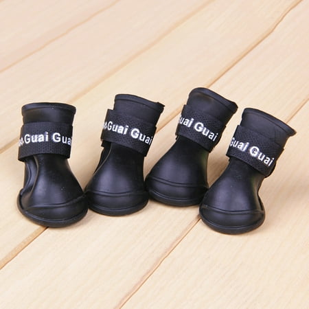 Schnauzer Puppies - Dog shoes pet rain boots puppy Bichon Schnauzer Pomeranian poodle Teddy rubber shoes waterproof summer Pink