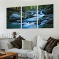 thumbnail image 2 of Nawypu  Large Size Peaceful Dreamlike Waterfall Artwork Modern Nature Landscape Art Painting Picture Print Art Work for Walls Hotel Bedroom Interior Wall Decor 12''x16''X3 Panels, 2 of 4