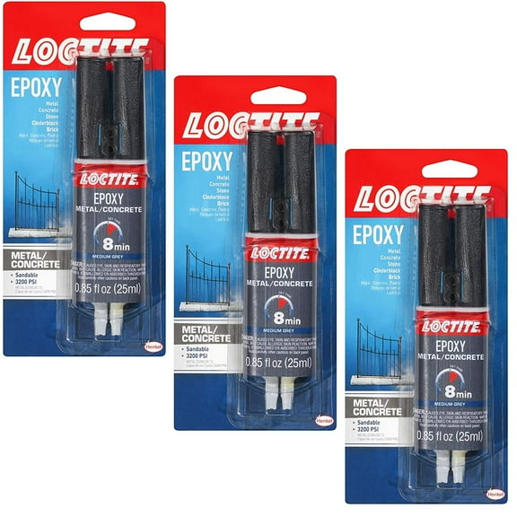 Loctite Metal and Concrete Epoxy Syringe, 25-Millileters 1919325 - 3 Pack