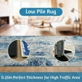 thumbnail image 5 of Homore Modern Distressed Abstract Faux Wool Area Rug, 5' x 7', Blue, 5 of 7
