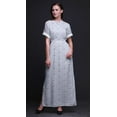 thumbnail image 4 of Bimba Rayon Feathers & Anemone Floral Printed Womenâ€™s Long MaxiÂ&nbsp;DressÂ&nbsp;Gown With Side Slit-XX-Large, 4 of 6