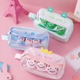 thumbnail image 2 of Recién llegado, estuche para lápices Kawaii Frog Pin, bolsa de lona de gran capacidad, bolsas de almacenamiento de escritorio, estuche para lápices para niños, papelería escolar hola suerte  unisex, 2 of 2