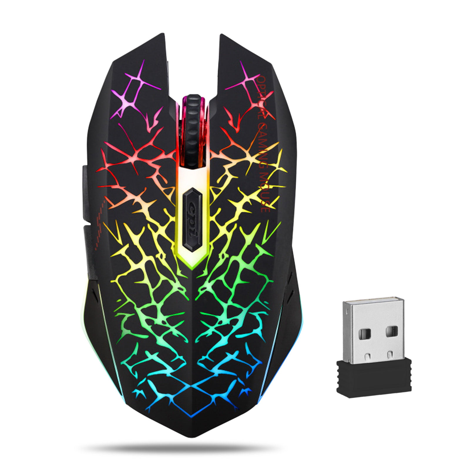 Wireless Gaming Mouse Tsv Silent Click Wireless Rechargeable Mouse With Colorful Led Lights And 2400 1600 10 Dpi For Laptop And Computer Walmart Com Walmart Com