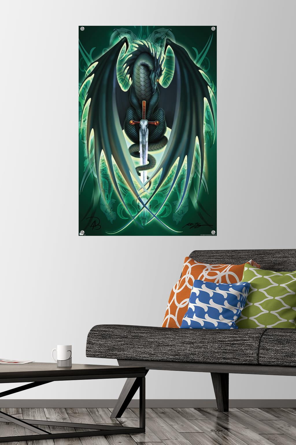 Ruth Thompson - Dragonblade Skullblade Wall Poster with Pushpins, 22.375" x 34"