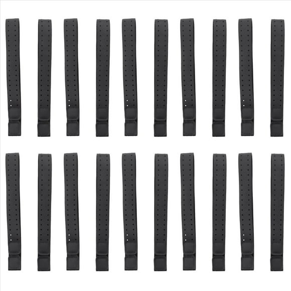20 Piezas de Brazalete de Repuesto Ajustable y Transpirable para Monitor de Frecuencia Cardíaca - (Negro)