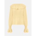 thumbnail image 4 of Suéter Holgado de Cuello Alto para Mujer, con Mangas de Obispo, Talla Grande, Estilo Jersey. Amarillo L, 4 of 9