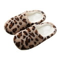 thumbnail image 2 of [BRAND FACTORY PRICE!]Casual Leopard Non-Slip House Slippers Home Shoes Slip on Men Women Closed Toe Fleece Winter Comfort Soft Indoor Slippers, 2 of 6