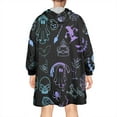 thumbnail image 2 of Wearable Oversized Blanket,Black Halloween Ghost Spider Pattern Wearable Blanket Hoodie for Adults,Cozy Hooded Blankets with Super Pockets,Super Warm Fuzzy Pullover for Women & Men, 2 of 6