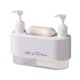 thumbnail image 1 of Dispensador de jabón líquido de doble cabezal con plato desmontable, para champú, gel de ducha, gel de baño, rellenable, vacío, con bomba de presión., 1 of 8