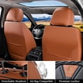 thumbnail image 4 of FLORICH Car Seat Covers Full Set, Comfortable Faux Leather Seat Protectors, Automotive Cushions Universal Fit for Most Cars SUV Trucks, Black&Brown, 4 of 7