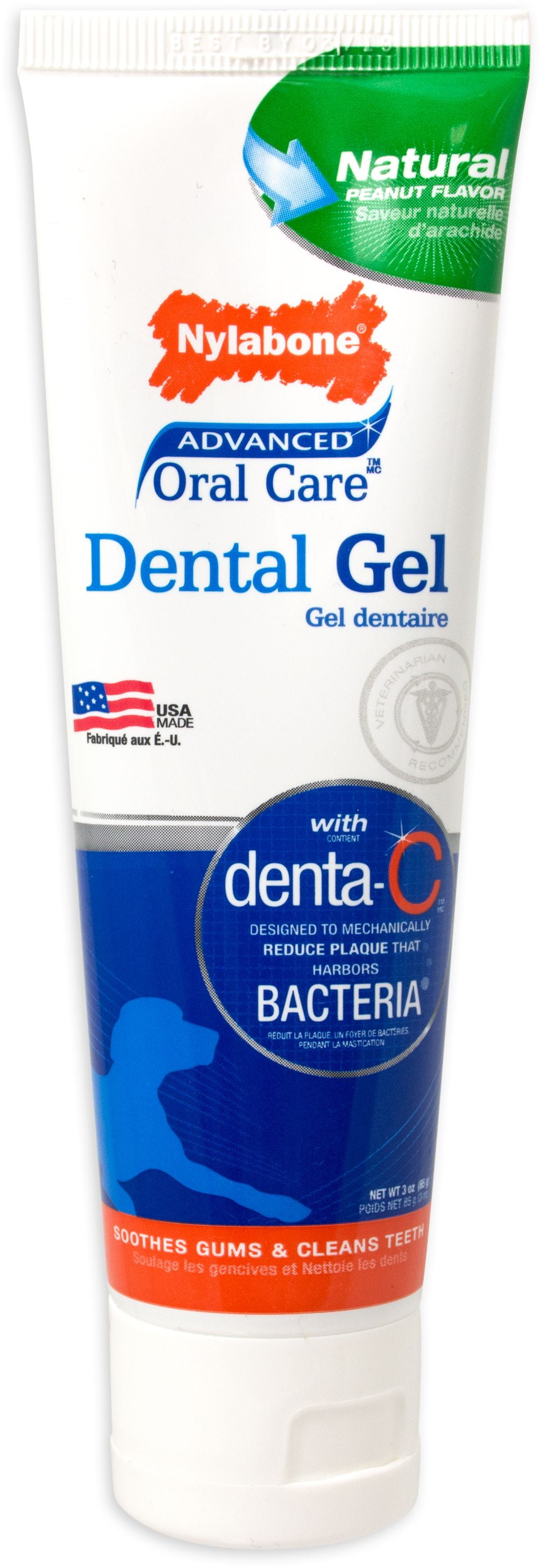 Nylabone Advanced Oral Care Dental Gel w Denta C Peanut Flavor 1ct