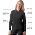 thumbnail image 3 of Adar Addition Scrubs for Women - Zippered Bomber Scrub Jacket - A6200 - Black - XXS, 3 of 8