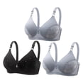 thumbnail image 1 of Tumotour 3 Pcs Soutiens-Gorge pour Femmes Sans Fil Doux Couverture Complète avec Bretelles Réglables Soutiens-Gorge Rehausseur Confort Respirant pour Course Quotidien Yoga Détente, 1 of 3
