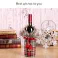 thumbnail image 2 of Funda de Botella de Vino Advancent de Felpa de Navidad con Botón Bowtie Lino Gris, 2 of 6