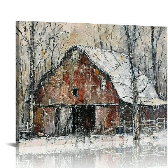 COMIO  Rustic Farmhouse Wall Decor Country Wall Art Barn Pictures Framed Artwork for Living Room Bedroom Wall Decor