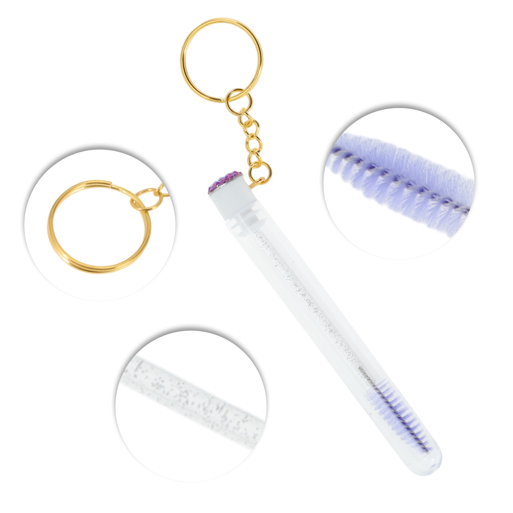 Unique Bargains 1 Pc Durable Eyelash Brush in Tube Design with Gold-Tone Buckle Purple