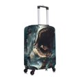 thumbnail image 3 of Balery Luggage Cover Wave Sailboat Shark Print Suitcase Covers for Luggage Elastic Washable Suitcase Protector Fits 18-32 Inch Luggage-X-Large, 3 of 9