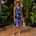 thumbnail image 3 of Yuyamidu His and Hers Matching Outfits Floral Mens 2 Piece Short Set Midi Summer Dresses for Women Vacation Mens Hawaiian Shirt and Short Set Loose Fit Long Sleeveless Asymmetrical Dress Woman L, 3 of 6