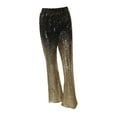 thumbnail image 2 of Pantalones acampanados para mujer con efecto danza, pierna ancha y degradado con purpurina L, 2 of 8