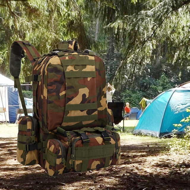 Bolsa de viaje para acampar para hombre, de tela Oxford para exteriores, bolsa de senderismo de camuflaje militar, de combinación camuflaje Baoblaze Mochila deportiva al aire libre