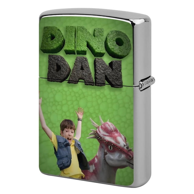 Dino Dan-theme Copper Metal Lighter Shell, Premium Replacement Refillable Lighter Case with Durable Metal Construction, Compatible with Zippo and Most Standard Lighter Models