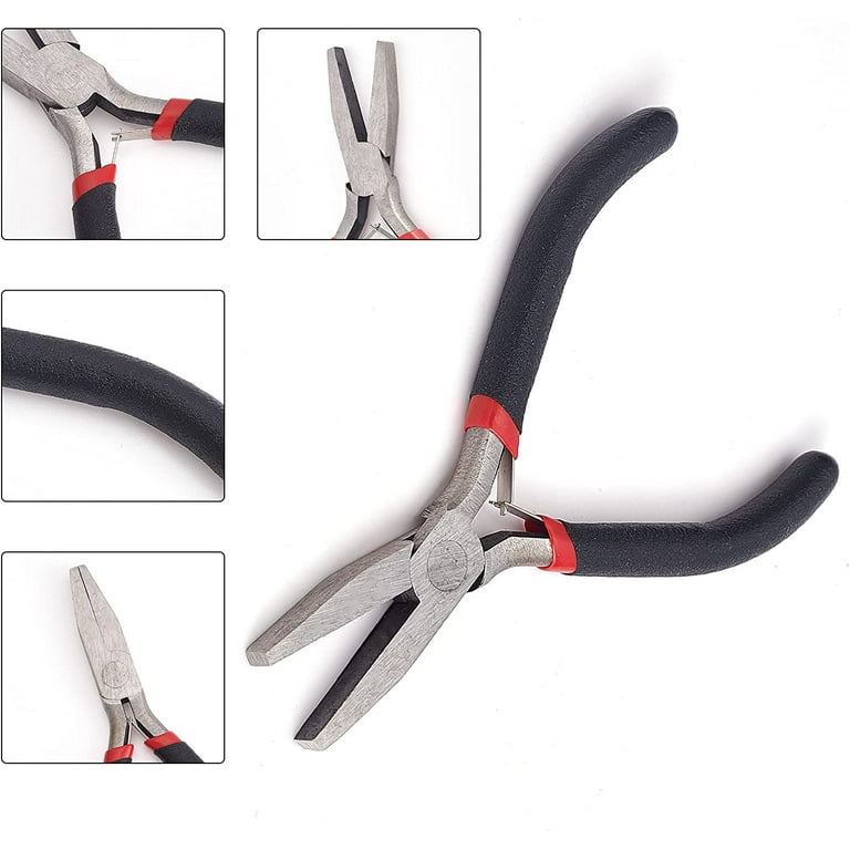 5 Inch Flat Nose Pliers Flat Head Pliers Jewelry Mini Precision Pliers Wide  Flat Nose Pliers Small Plier Clamping Metal Sheet Forming Tools for Jewelry  Making DIY Projects Supplies Black 