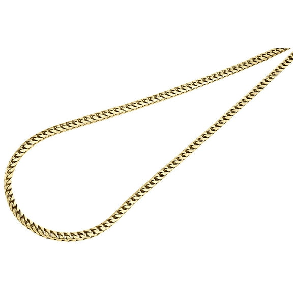 10K Yellow Gold Closed Link Solid Franco Box Chain 3mm Necklace 22 Inches