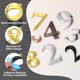 thumbnail image 4 of Uxcell 10 Paquete de Números de Casa para Exteriores, 4 Pulgadas 0-9 Adhesivos para Buzón, Stickers de Números en 3D para Señales de Apartamento, Oficina, Hotel, Habitaciones, Bronce, 4 of 7