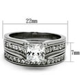 thumbnail image 4 of His & Hers Stainless Steel 2.10 Ct Cz Bridal Set & Men's Eternity Wedding Band Women's Women's Size 05 Men's 06mm Size 05, 4 of 4