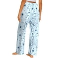 thumbnail image 4 of FLYCURVY Plus Size Women Pajama Pants Soft Long Sleep Lounge Pants Drawstring Star Floral Printed with Pocket L-5XL, 4 of 6