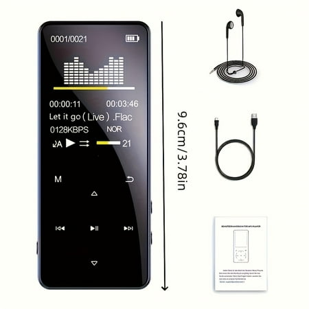 64G+4G Hi-Fi MP3/MP4 Player with Bluetooth 5.0, Speaker, Ebook, Alarm, Recorder & Headphones for Sports