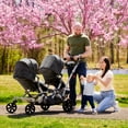 thumbnail image 3 of Dream On Me Track Tandem Double Umbrella Stroller with Canopy, Black, 3 of 6