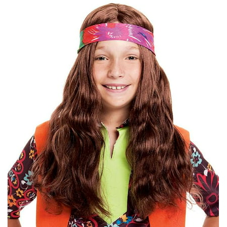 Long Hippie Child Costume Wig One Size