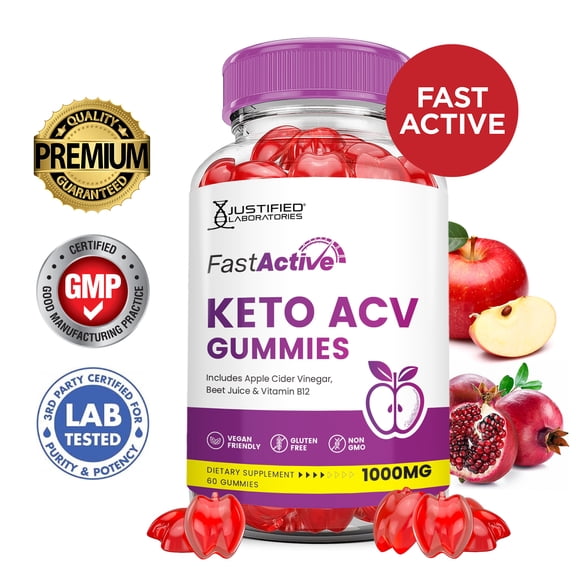 Fast Active Keto ACV Gummies 1000MG Dietary Supplement 60 Gummys