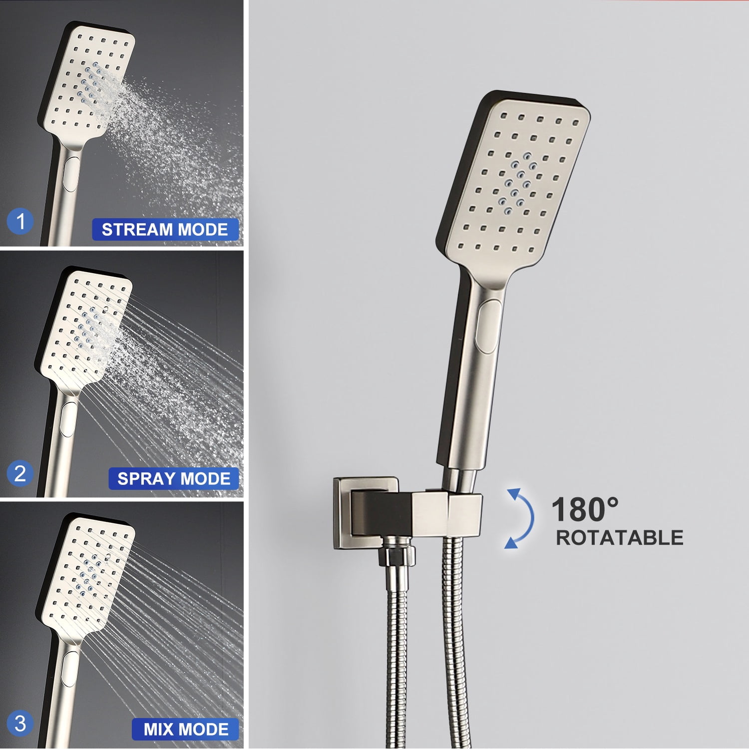 Rainlex One-Handle 1-Spray Setting Brushed Nickel Bathtub Shower Faucet