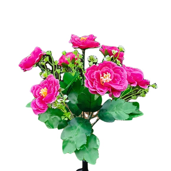 Advancent Luces de flores alimentadas por energía Solar de acero inoxidable, luz Solar para césped de rosas, luces decorativas para césped al Iluminación y accesorios Rosa roja