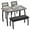 Grey, variant on Roromall Dining Table Set for 4, Kitchen Table with Upholstered Bench & 2 Cushion Chairs, Space-Saving Dinette Set for Studio, Dining Room, Apartment