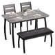 thumbnail image 1 of Yeshouse Juego de comedor industrial retro de madera de 43'' con 4 asientos, banco tapizado y 2 sillas con cojines para estudio, apartamento y cocina, 1 of 9