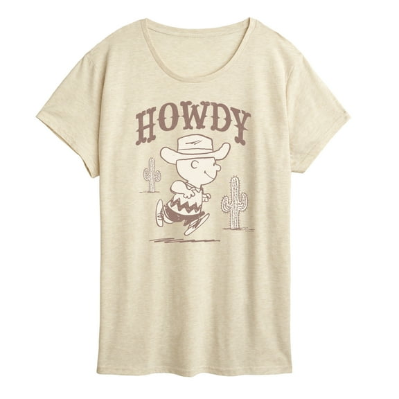 Peanuts - Howdy Charlie Brown-Women's Short Sleeve Graphic T-Shirt